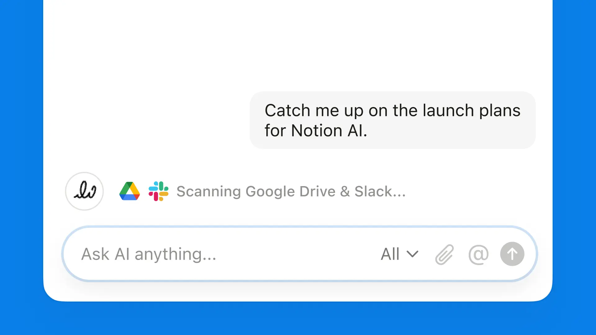 Basta um prompt para a nova IA do Notion extrair todas as informações de que você precisa do Notion, Slack e Google Drive.