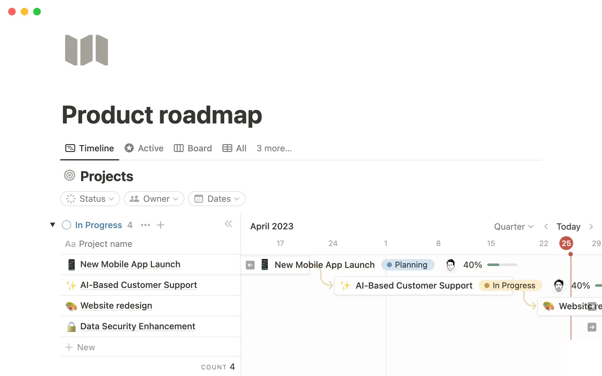 With Notion’s connected workspace, get your projects to the finish line faster and with less context switching.
